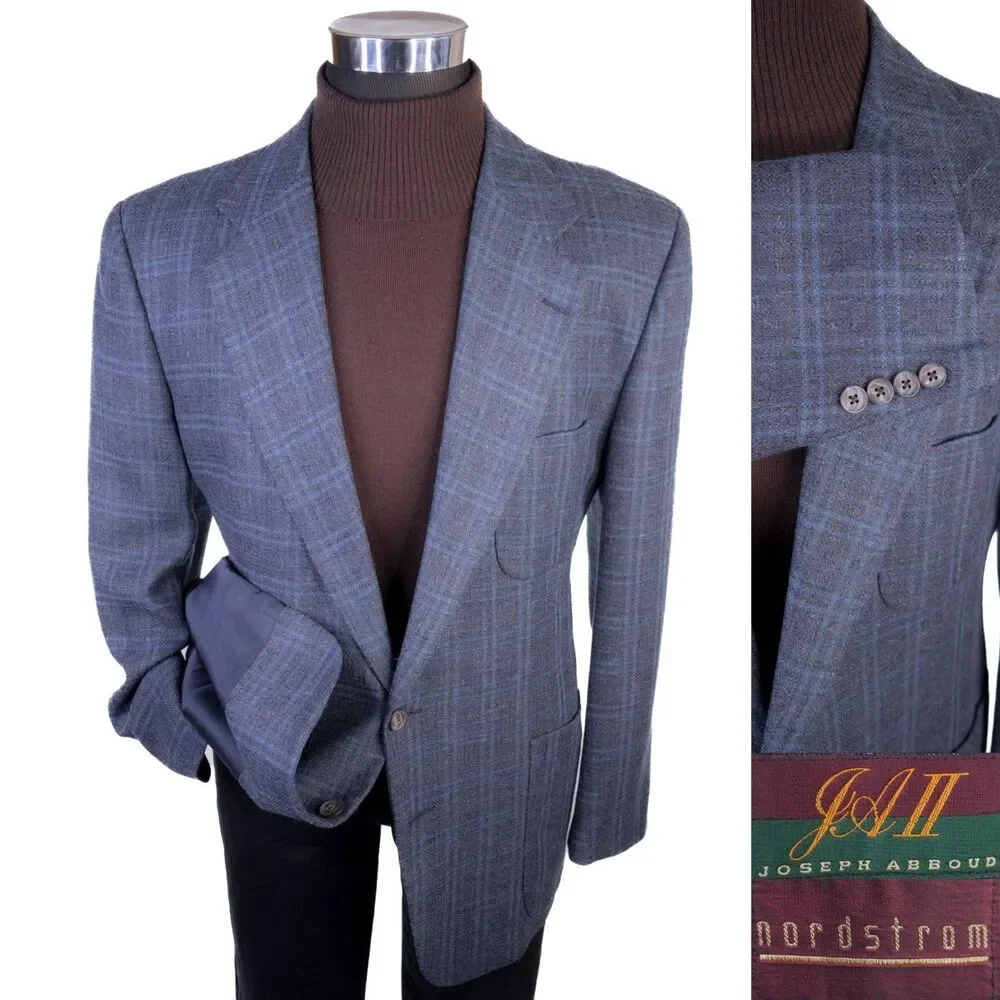 Joseph Abboud NORDSTROM Sport Coat Blazer Sz 43R Silk-Wool Two Button Jacket